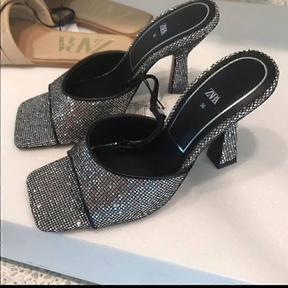 ZARA Sparkly high heeled shoes